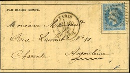 GC 241 / N° 29 Càd PARIS / AUTEUIL 19 NOV. 70 Sur Gazette Des Absents N° 8 Pour Angoulême, Au Verso Càd D'arrivée 25 NOV - Oorlog 1870