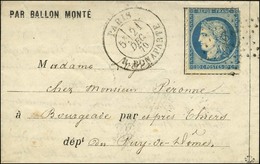 Etoile 15 / N° 37 Càd PARIS / R. BONAPARTE 21 DEC. 70 Sur Lettre PAR BALLON MONTE Pour Thiers (Puy De Dôme), Au Verso Bu - Guerre De 1870