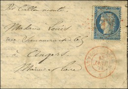 Losange AFF Rouge / N° 37 Càd Rouge ARMEE FRANCAISE / F 13 JANV. 71 Sur Lettre Pour Angers Sans Càd D'arrivée. LE VAUCAN - War 1870