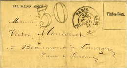 Càd Taxe 30c PARIS / PL. DE LA BOURSE 17 JANV. 71 + Taxe 30 DT Sur Gazette Des Absents N° 28 Pour Beaumont De Lomagne. A - Guerre De 1870