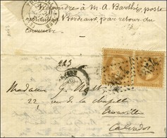 GC 2654 / N° 28 Paire (pli à La Fermeture) Càd NEVERS 20 JANV. 71 Sur Lettre Avec Texte Daté De Paris Le 18 Décembre 187 - War 1870