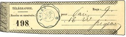 Quittance D'une Dépêche Télégraphique Adressée à Paris Par Pigeon Avec Càd Télégraphique Bleu De Tours Daté Du 8 Novembr - War 1870
