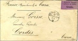 Càd ST.GALLEN à Côté étiquette Violette Militaires Français / Internés En Suisse. / Gratis. Sur Lettre Pour Cordes. 1871 - Oorlog 1870