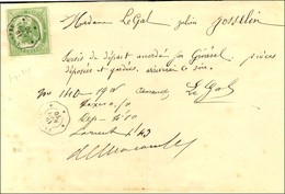 Càd Télégraphique VANNES 19 AOUT 70 / Timbre Télégraphe N° 6 Sur Dépêche Entière. - SUP. - R. - Oorlog 1870