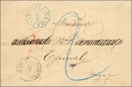 Cachet Télégraphique Bleu RAMBERVILLERS * Sur Lettre Avec Texte Partiel De '' Fraypertuis Près De Rambervillers '' Pour  - Lettres & Documents