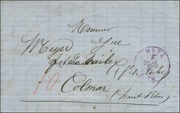 Càd Violet METZ / F Sur Lettre Pour Colmar, Taxe 10 Au Crayon Rouge. 1871. - TB / SUP. - Brieven En Documenten