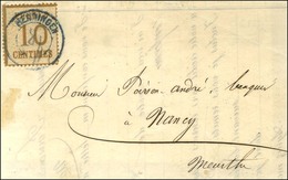 Cachet Provisoire Bleu HENNINGEN / Alsace N° 5 Sur Devant De Lettre Pour Nancy. - TB / SUP. - R. - Lettres & Documents