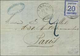 Càd RIXHEIM / Alsace N° 6 Sur Lettre Pour Paris, Taxe Tampon 2 Bleue (type 12). 1871. - TB. - Covers & Documents