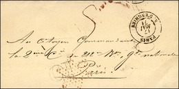 Càd De Fortune PARIS / R. D'ENGHIEN (sans Levée) 17 MAI 71 + Taxe 15 DT Annulée Par L'étoile Rouge Sur Lettre En Franchi - Oorlog 1870