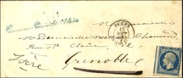 PC 3710 / N° 14 (def) Càd ALGER / ALGERIE Sur Lettre Avec Au Recto Griffe Bleue Gouverneur Général De L'Algérie. 1855. - - Autres & Non Classés