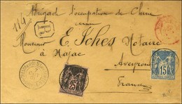 Càd 5 TRESOR Et POSTES AUX ARMEES 5 / CHINE 7 OCT. 01 / N° 90 + 97 (localisé à TIEN-TSIN, Lettres Connues Du 10 Octobre  - Army Postmarks (before 1900)