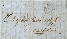 Càd LYCURGUE / * 15 MAI 52 (erreur De Milésime) Sur Lettre Non Affranchie De Salonique Pour Marseille. 1853. - TB / SUP. - Maritime Post