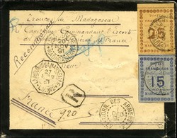Càd TANANARIVE / MADAGASCAR / Madagascar N° 10 + 11 Sur Lettre Recommandée Pour La France. 1891. - TB / SUP. - R. - Poste Maritime