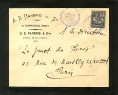 Càd Violet VATHIS / SAMOS / 25c Levant Surchargé 1 PIASTRE 1 Sur Lettre Pour Paris. 1906. - TB. - Maritieme Post