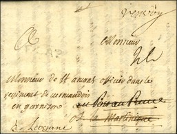 Lettre Avec Texte Daté De Rochefort Le 12 Mai 1769 Pour Un Militaire En Garnison à La Martinique Réexpédiée à Port Au Pr - Maritieme Post