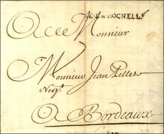 Lettre Avec Texte Daté De St Pierre De La Martinique Le 28 Juillet 1729 Pour Bordeaux. Au Recto, Marque D'entrée DE.LA.R - Poste Maritime