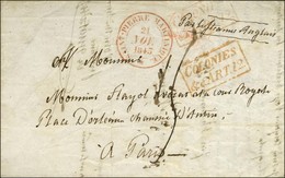 Càd Rouge SAINT PIERRE MARTINIQUE / * 21 NOV. 1845 Sur Lettre Avec Texte Pour Paris. Au Recto, Marque Postale Encadrée R - Poste Maritime