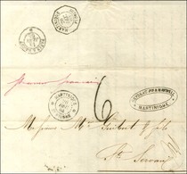 Càd MARTINIQUE / ST PIERRE Taxe Tampon 6 Sur Lettre Pour St Servan. Au Verso, Càd Octo MARTINIQUE / FLORIDE. 1864. - SUP - Maritime Post