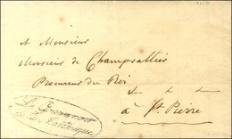 Lettre Avec Texte Daté De Fort Royal Le 22 Janvier 1828 Adressée En Franchise à St Pierre. Au Recto, Franchise LE GOUVER - Poste Maritime