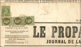 Càd MARTINIQUE / ST PIERRE / CG N° 7 (bande De 3 Verticale) + N° 8 Sur Journal Entier LE PROPAGATEUR Pour Basse Terre. 1 - Poste Maritime