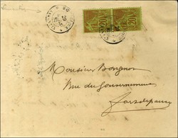 Càd MARTINIQUE / LAMENTIN / Col. Gen. N° 52 Paire Sur Lettre 2 Ports Pour Fort De France. 1882. - TB. - R. - Maritieme Post