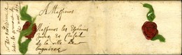 Lettre Avec Texte Daté De St Jean Pied De Port Adressée à Bagnères Avec Soie Verte. 1637 - SUP. - R. - ....-1700: Precursors