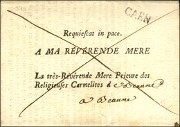 CAEN Sur Lettre En Franchise Des Carmélites. 1758. - TB / SUP. - 1701-1800: Voorlopers XVIII