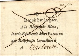 MACON Sur Lettre En Franchise Des Carmélites. 1784. - SUP. - 1701-1800: Precursors XVIII