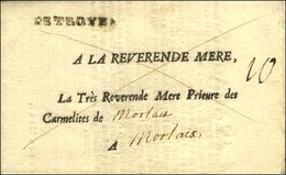 DE TROYES (L N° 3) Sur Lettre En Franchise Des Carmélites Datée 1729. - TB. - 1701-1800: Voorlopers XVIII