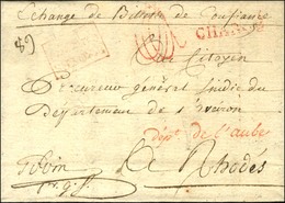 Marque Postale Encadrée Rouge TROYES / CHARGE (L N° 18) + '' échange De Billet De Confiance '' Sur Lettre Avec Texte Dat - 1701-1800: Voorlopers XVIII