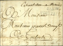 CARNE (Carcassonne) + PORT PAYE Sur Lettre Avec Texte Comportant De Nombreux échantillons Pour Toulouse. 1785. - SUP. -  - 1701-1800: Voorlopers XVIII
