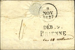 DEB.9. / BRIENNE Sur Lettre Avec Texte Daté 1827. - SUP. - R. - 1801-1848: Précurseurs XIX