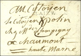 CLAIRVAUX (réutilisation De La Marque Postale Du 18e) Sur Lettre Avec Texte Daté 1800. - TB. - R. - 1801-1848: Voorlopers XIX