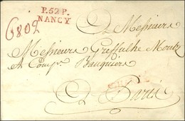 P.52.P. / NANCY Rouge Sur Lettre Chargée Avec Texte Daté Du 29 Août 1792 Pour Paris. Au Recto, Griffe Rouge CHARGE. - SU - 1801-1848: Voorlopers XIX