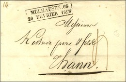 Cachet D'essai Encadré MULHAUSEN 66 / 20 FEVRIER 1828 Sur Lettre Pour Thann. - SUP. - RR. - 1801-1848: Voorlopers XIX
