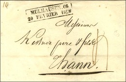 Cachet D'essai Encadré MULHAUSEN 66 / 20 FEVRIER 1828 Sur Lettre Pour Thann. - SUP. - RR. - 1801-1848: Précurseurs XIX