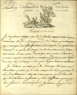 Lettre Daté De Strasbourg Le 23 Prairial An 2 Avec Superbe Vignette FRATERNITE OU LA MORT. - TB / SUP. - 1801-1848: Precursors XIX