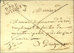 P.78.P. / ANTIBES Rouge Sur Lettre Avec Texte Daté 1822. - SUP. - 1801-1848: Voorlopers XIX