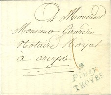 9 / Piney / TROYES Bleu Sur Lettre Avec Texte Daté 1827. - SUP. - Andere & Zonder Classificatie