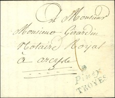 9 / Piney / TROYES Bleu Sur Lettre Avec Texte Daté 1827. - SUP. - Autres & Non Classés
