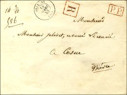 Càd T 15 ORLEANS (43) Sur Lettre Au 2ème échelon Recommandée Pour Cosne. Au Recto, P.P. Rouge Et R Rouge. Au Verso, Taxe - Andere & Zonder Classificatie