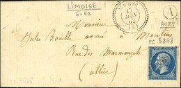 PC 3868 / N° 14 (filet Inférieur Effleuré) Càd T 22 LIMOISE (3) B. RUR. A '' Auzy ''. 1862. - TB / SUP. - R. - Autres & Non Classés