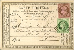 Losange ML2ème / N° 53 + 54 Conv. Stat. GAP / G. SIST (4) Sur Carte Pour Lyon. 1876. - TB / SUP. - Autres & Non Classés