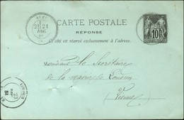 Càd T 24 ALEU (8) Sur Entier 10c. 1884. - TB. - Autres & Non Classés