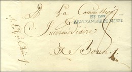 3e Don / ARM. SAMBRE ET MEUSE Bleu Sur Lettre Avec Texte Daté Au Quartier Général De Grünberg Le 21 Prairial. An 5. - SU - Army Postmarks (before 1900)