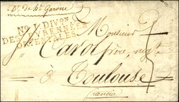 N° 1 DIVon DES PYRENEES / ORIENTALES Rouge Sur Lettre Avec Texte Daté De Mataro Le 25 Avril 1808 (non Signalé Par Reinha - Legerstempels (voor 1900)