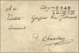 P.84.P / THONON Sur Lettre Sans Texte Pour Chambéry. - SUP. - R. - 1792-1815: Conquered Departments
