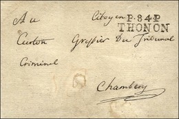 P.84.P / THONON Sur Lettre Sans Texte Pour Chambéry. - SUP. - R. - 1792-1815: Départements Conquis