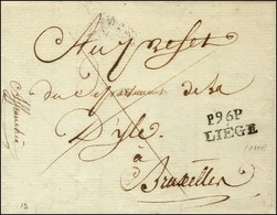 P 96 P / LIEGE Sur Lettre Avec En-tête Illustré Du Département De L'Ourte. An 9. - TB / SUP. - 1792-1815: Veroverde Departementen