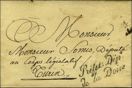 Préfet Dept / De La Doire Sur Lettre Avec Texte Daté Ivrée Le 8 Août 1809 Pour Turin. - TB / SUP. - 1792-1815: Veroverde Departementen